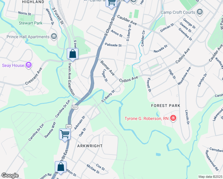 map of restaurants, bars, coffee shops, grocery stores, and more near 938 Logan Street in Spartanburg