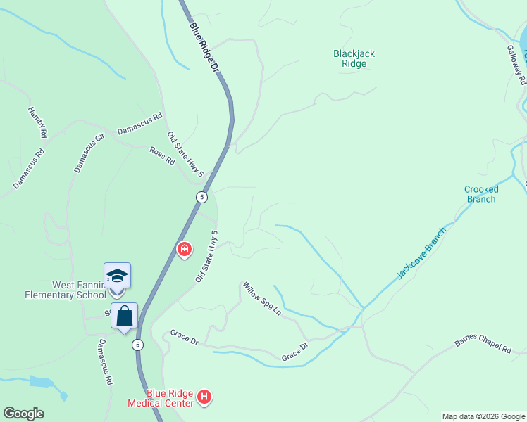 map of restaurants, bars, coffee shops, grocery stores, and more near 264 Sky High Drive in Blue Ridge
