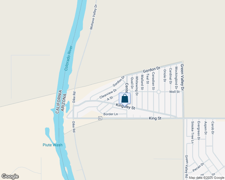 map of restaurants, bars, coffee shops, grocery stores, and more near 623 Clearview Drive in Mohave Valley