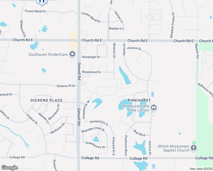 map of restaurants, bars, coffee shops, grocery stores, and more near 3241 Jade Lane in Southaven