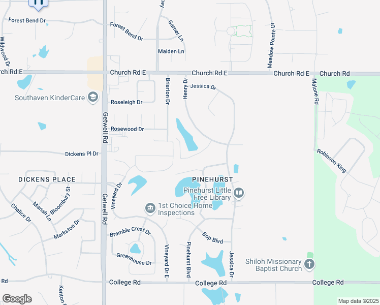 map of restaurants, bars, coffee shops, grocery stores, and more near 3412 Jacob Lane in Southaven