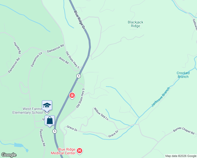 map of restaurants, bars, coffee shops, grocery stores, and more near 264 Sky High Drive in Blue Ridge