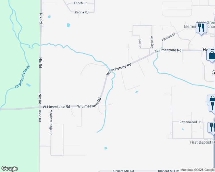 map of restaurants, bars, coffee shops, grocery stores, and more near 546 West Limestone Road in Hazel Green