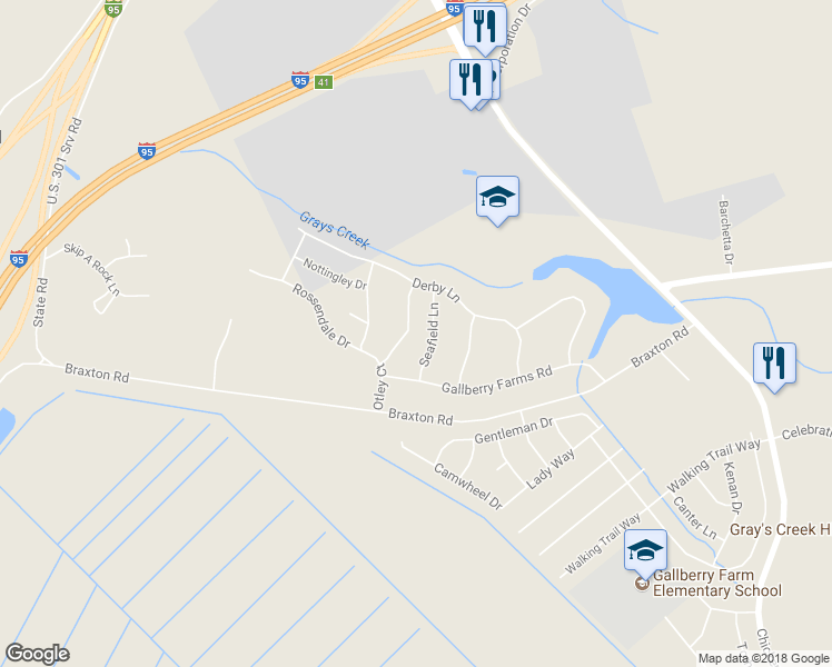 map of restaurants, bars, coffee shops, grocery stores, and more near 5637 Prestonfield Lane in Hope Mills