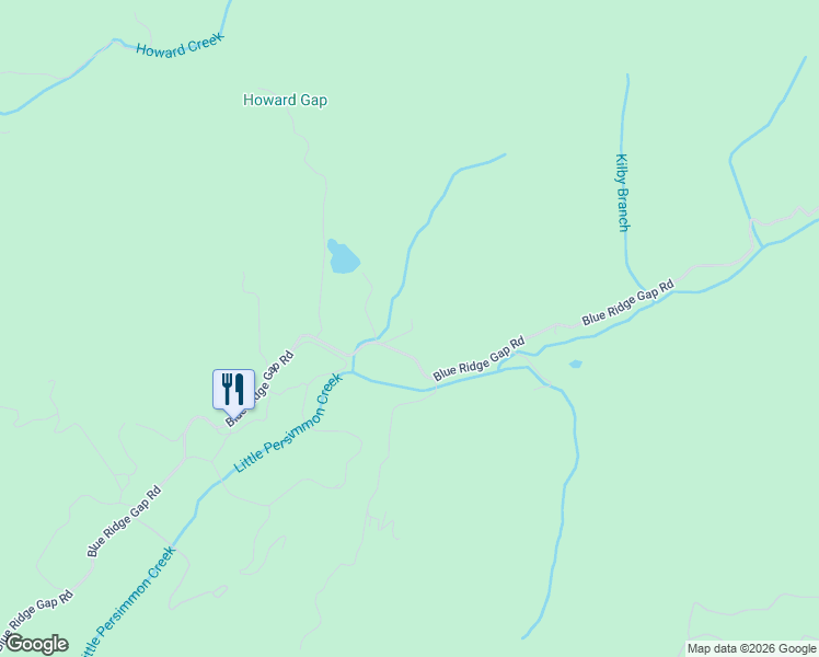 map of restaurants, bars, coffee shops, grocery stores, and more near 2594 Blue Ridge Gap Road in Clayton