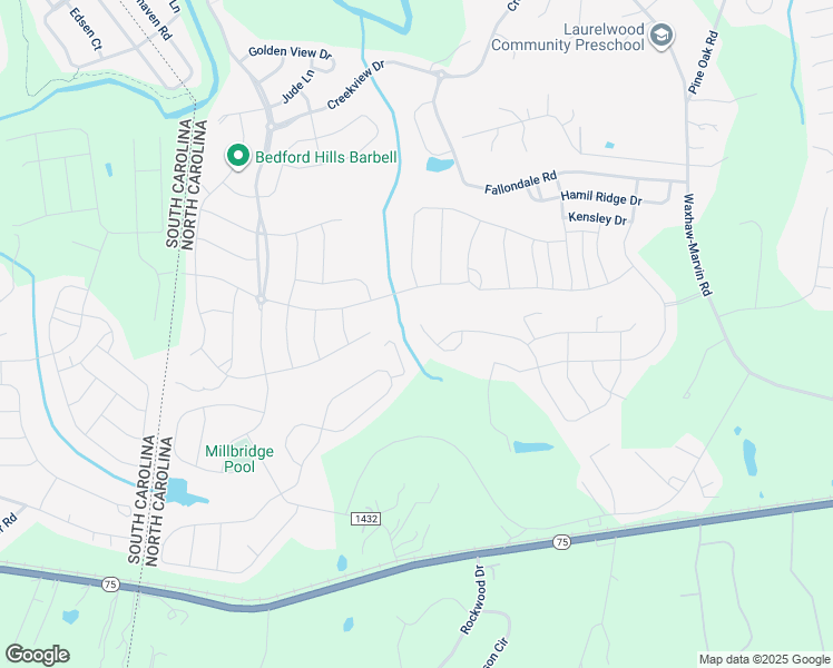 map of restaurants, bars, coffee shops, grocery stores, and more near 1121 Eddisbury Cove in Waxhaw