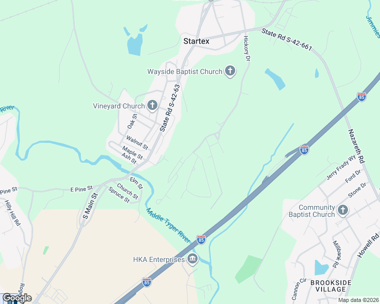 map of restaurants, bars, coffee shops, grocery stores, and more near 560 Hickory Drive in Wellford