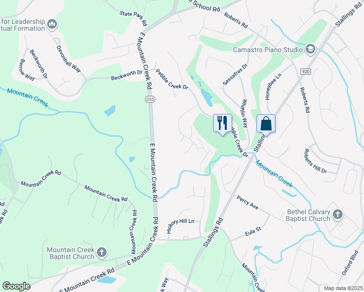 map of restaurants, bars, coffee shops, grocery stores, and more near 7 Fox Ridge Place in Taylors