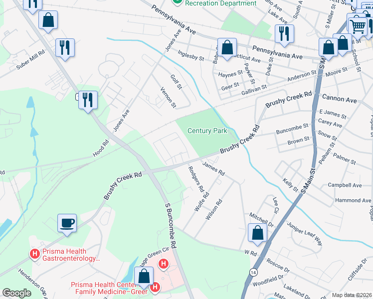 map of restaurants, bars, coffee shops, grocery stores, and more near 13405 Daventry Circle in Greer