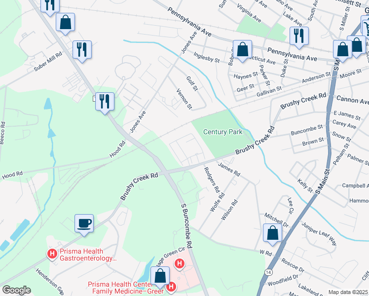 map of restaurants, bars, coffee shops, grocery stores, and more near 3000 Daventry Circle in Greer