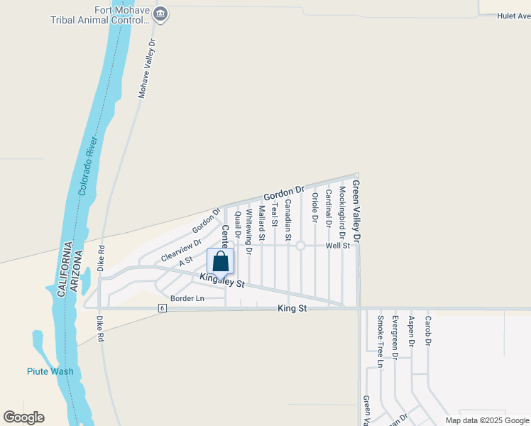 map of restaurants, bars, coffee shops, grocery stores, and more near 7822 Mallard St in Mohave Valley