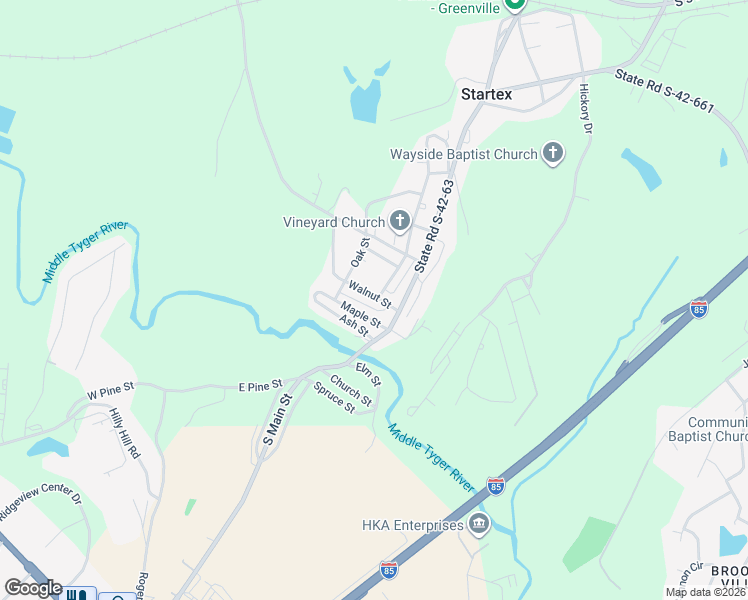 map of restaurants, bars, coffee shops, grocery stores, and more near 6 Walnut Street in Spartanburg