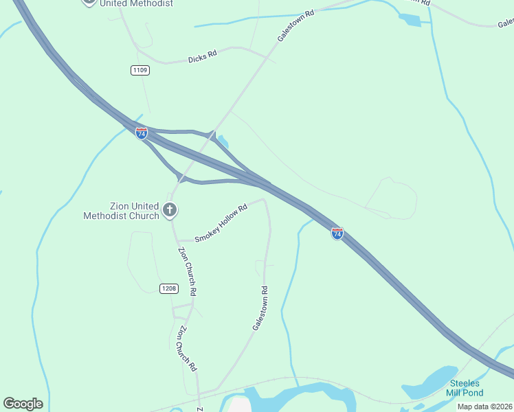 map of restaurants, bars, coffee shops, grocery stores, and more near 506 Galestown Road in Rockingham