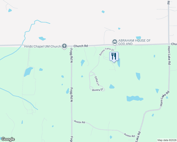 map of restaurants, bars, coffee shops, grocery stores, and more near 4747 Bonne Terre Drive in DeSoto County