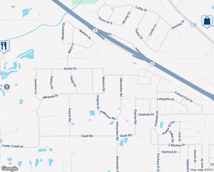 map of restaurants, bars, coffee shops, grocery stores, and more near 4806 Medora Drive in Olive Branch