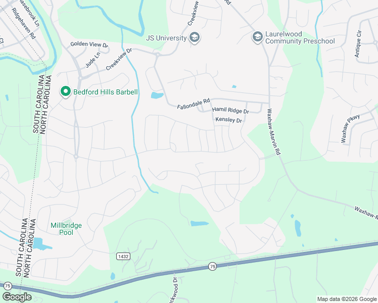 map of restaurants, bars, coffee shops, grocery stores, and more near Hamilton Mill Drive in Union County