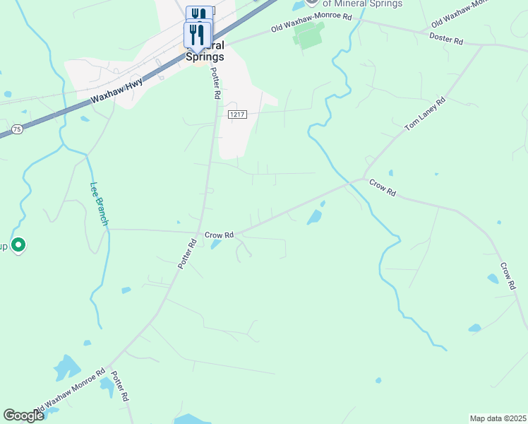 map of restaurants, bars, coffee shops, grocery stores, and more near 5108 Crow Road in Monroe