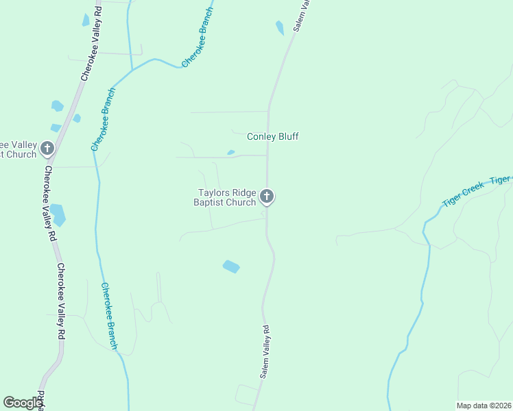 map of restaurants, bars, coffee shops, grocery stores, and more near 1671 Salem Valley Road in Ringgold