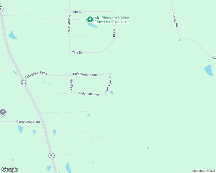 map of restaurants, bars, coffee shops, grocery stores, and more near Tree Line Drive in Marshall County