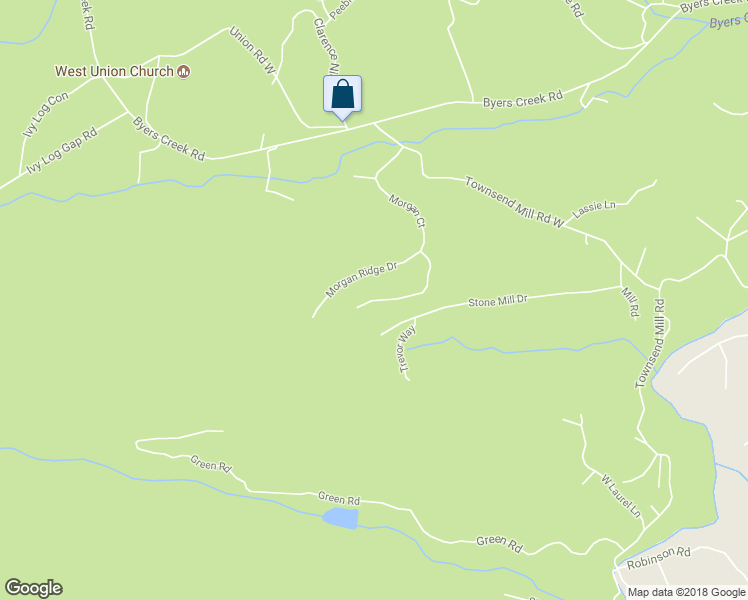 map of restaurants, bars, coffee shops, grocery stores, and more near 6728 Morgan Ridge Court in Young Harris