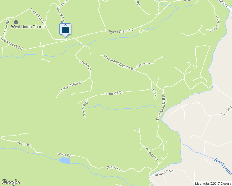 map of restaurants, bars, coffee shops, grocery stores, and more near 6127 Stone Mill Drive in Young Harris