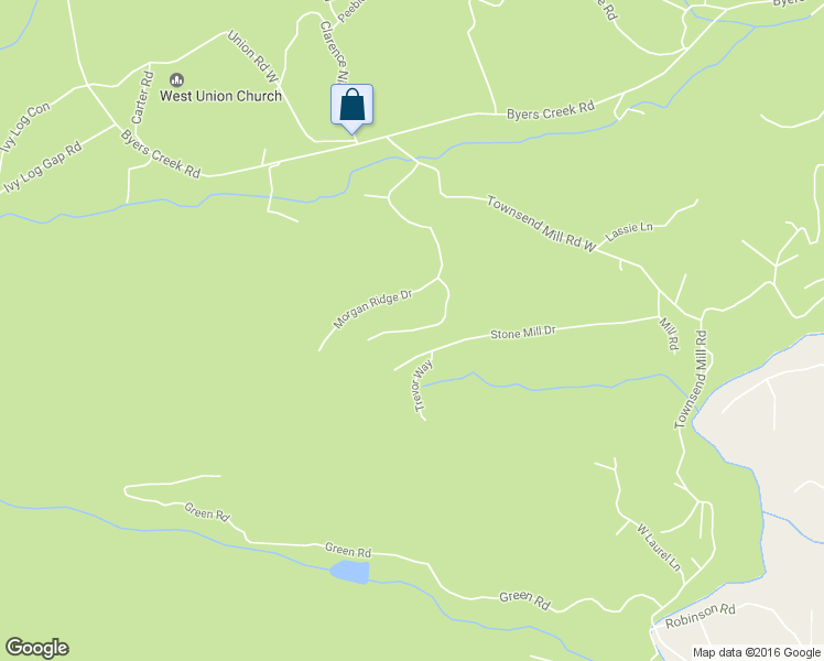 map of restaurants, bars, coffee shops, grocery stores, and more near Morgan Ridge Court in Young Harris