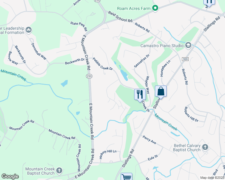 map of restaurants, bars, coffee shops, grocery stores, and more near 14 Fox Ridge Point in Taylors