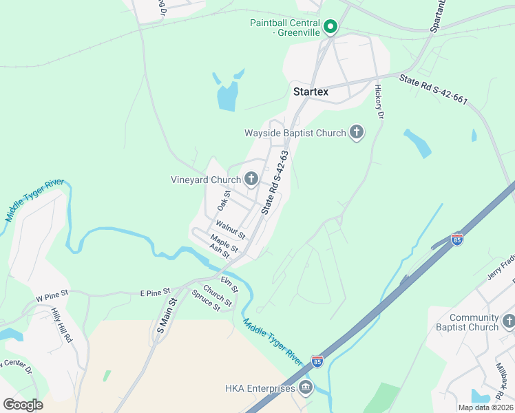 map of restaurants, bars, coffee shops, grocery stores, and more near 17 Chestnut Street in Startex