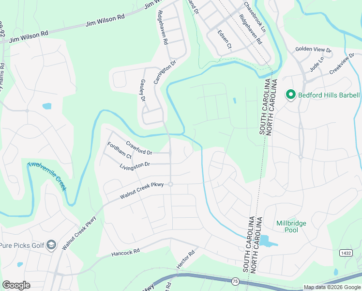 map of restaurants, bars, coffee shops, grocery stores, and more near 4320 Carrington Drive in Lancaster