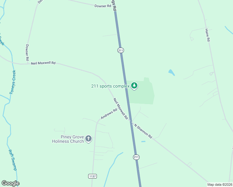 map of restaurants, bars, coffee shops, grocery stores, and more near 320 Neil Maxwell Road in Raeford