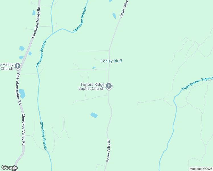 map of restaurants, bars, coffee shops, grocery stores, and more near 1671 Salem Valley Road in Ringgold