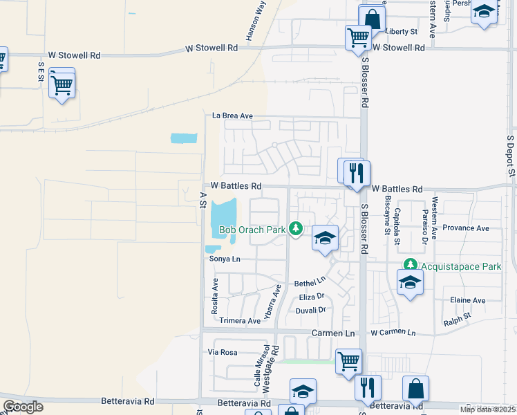 map of restaurants, bars, coffee shops, grocery stores, and more near 1431 Avola Avenue in Santa Maria