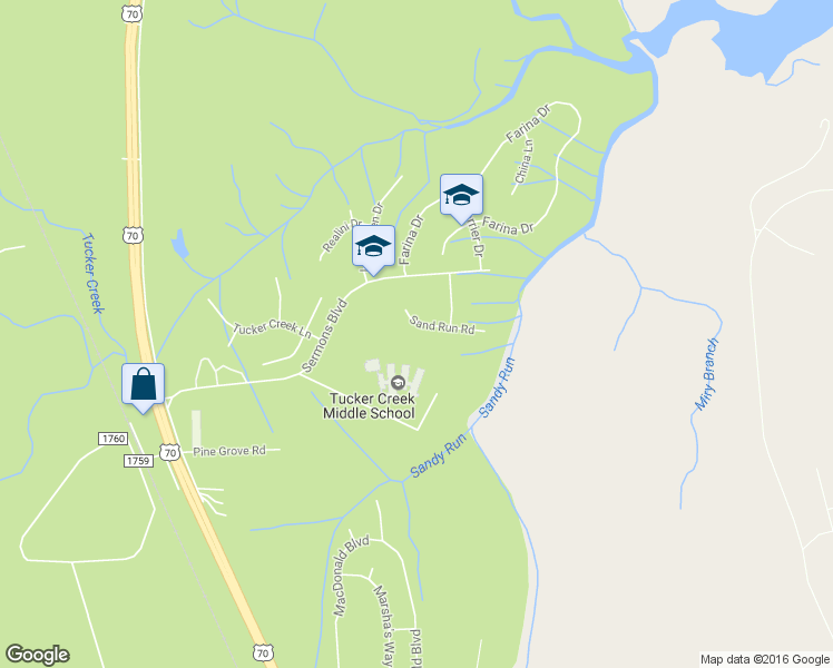 map of restaurants, bars, coffee shops, grocery stores, and more near 108 Sand Run Road in Havelock