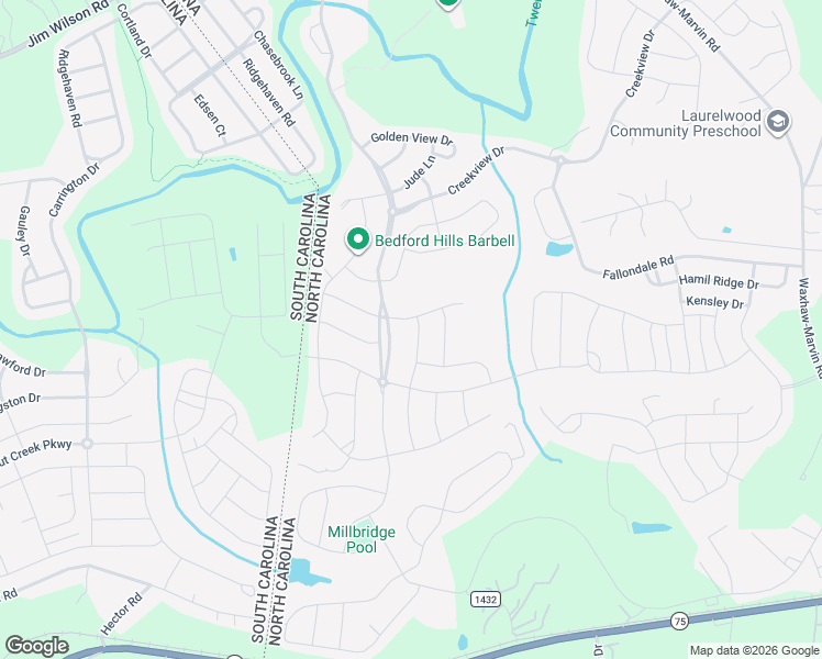 map of restaurants, bars, coffee shops, grocery stores, and more near 4001 Lydgate Drive in Waxhaw
