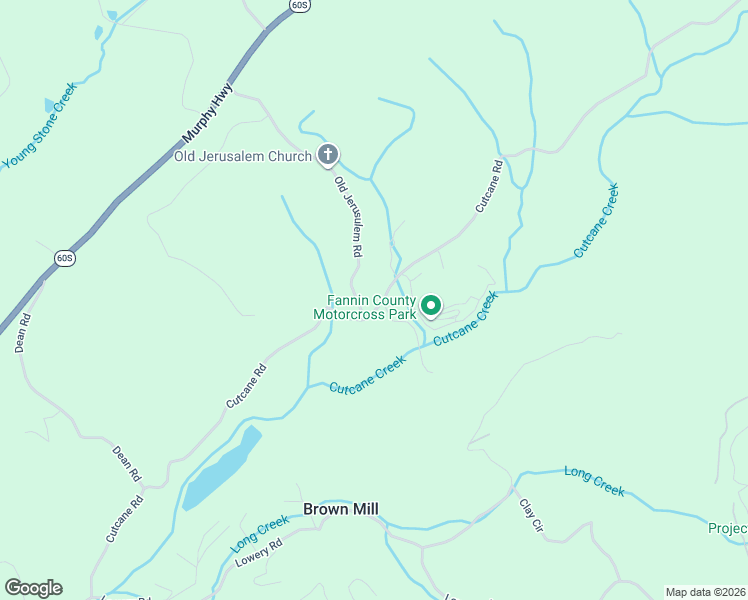 map of restaurants, bars, coffee shops, grocery stores, and more near 600 Old Jerusulem Road in Mineral Bluff