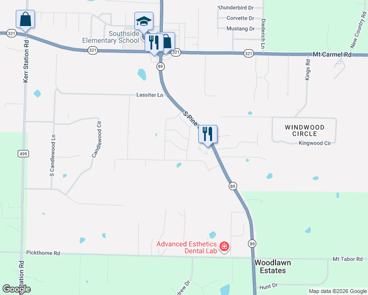 map of restaurants, bars, coffee shops, grocery stores, and more near 3350 Arkansas 89 in Cabot