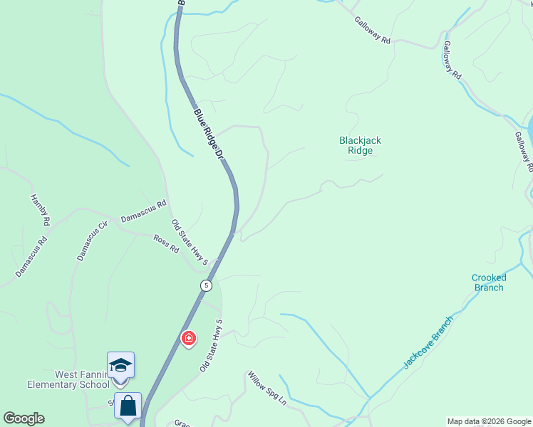 map of restaurants, bars, coffee shops, grocery stores, and more near 333 White Oak Circle in Blue Ridge