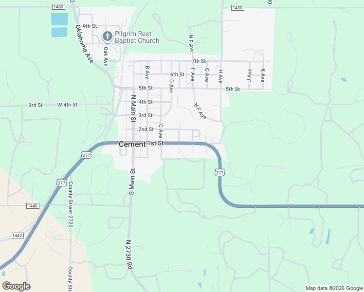 map of restaurants, bars, coffee shops, grocery stores, and more near 402 1st Street in Cement