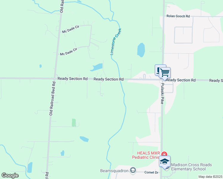 map of restaurants, bars, coffee shops, grocery stores, and more near 135 Shoshone Trail in Toney