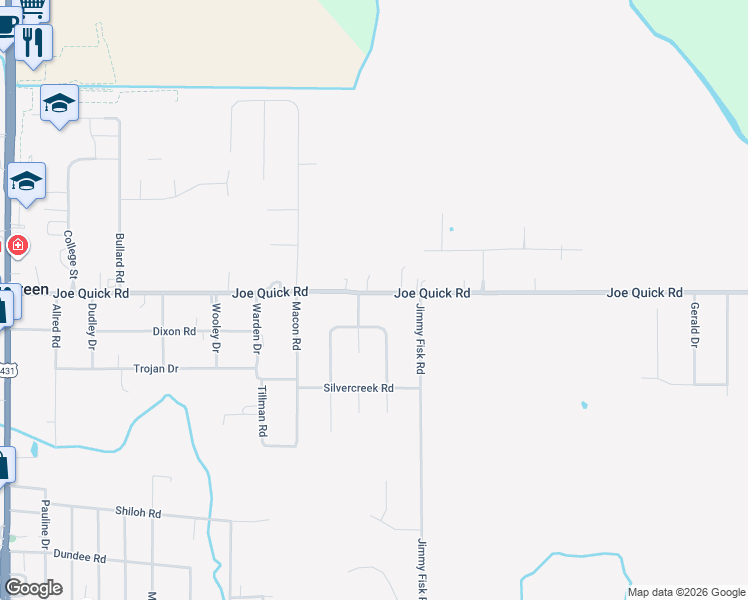 map of restaurants, bars, coffee shops, grocery stores, and more near 476 Joe Quick Road in Hazel Green