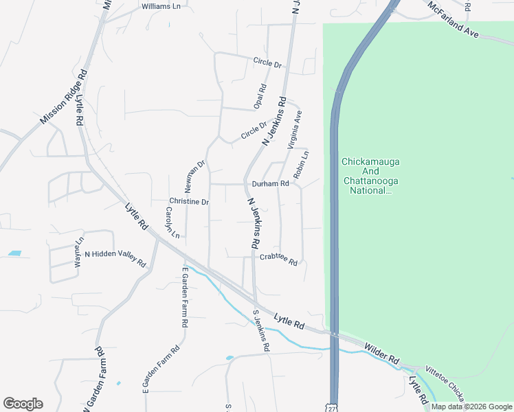 map of restaurants, bars, coffee shops, grocery stores, and more near 408 North Jenkins Road in Rossville