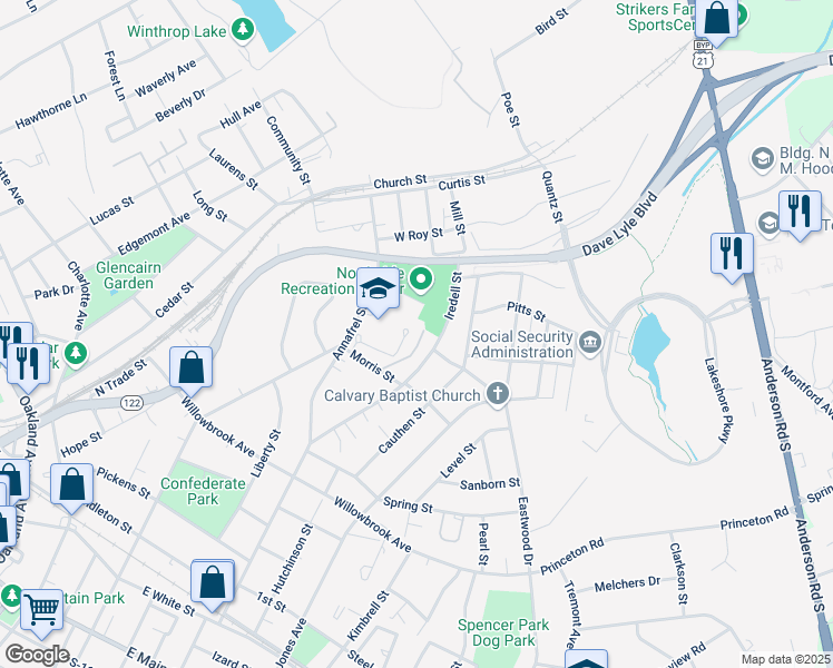 map of restaurants, bars, coffee shops, grocery stores, and more near 901-999 Kiley Ct in Rock Hill