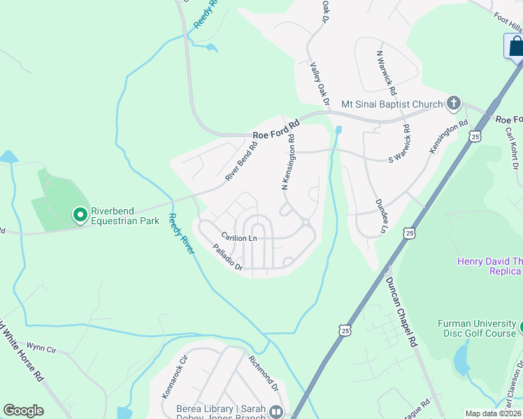 map of restaurants, bars, coffee shops, grocery stores, and more near 300 Castlemaine Drive in Greenville