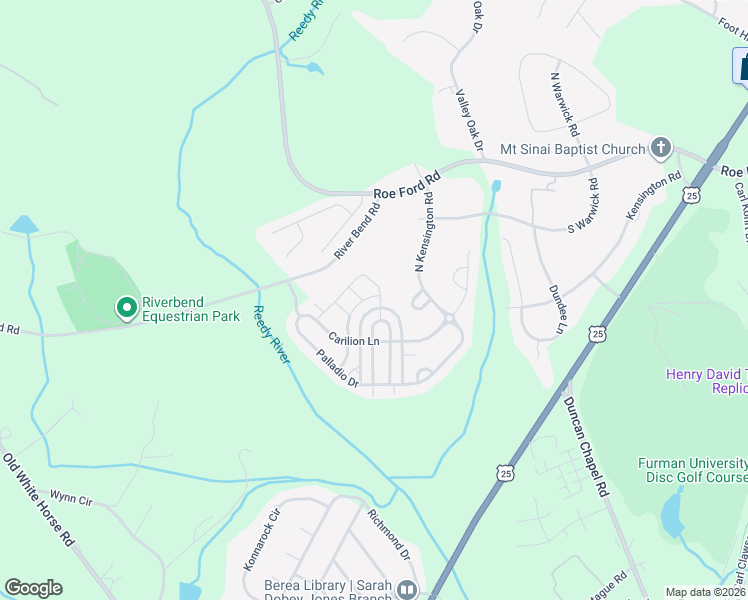 map of restaurants, bars, coffee shops, grocery stores, and more near 300 Castlemaine Drive in Greenville
