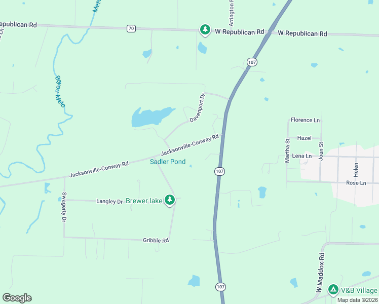 map of restaurants, bars, coffee shops, grocery stores, and more near 5523 Jacksonville Conway Road in Jacksonville