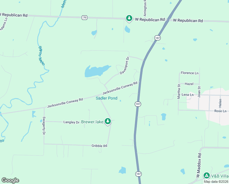map of restaurants, bars, coffee shops, grocery stores, and more near 5523 Jacksonville Conway Road in Jacksonville