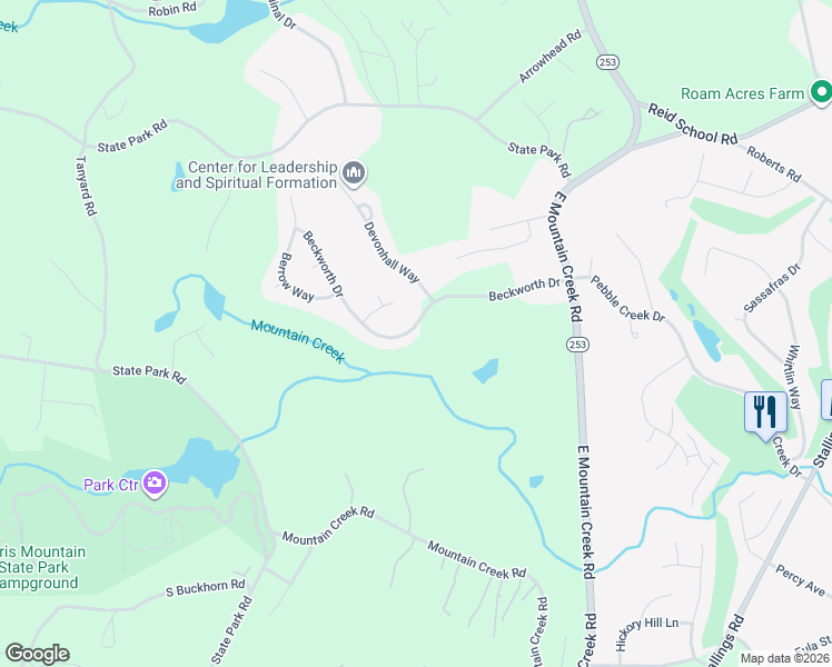 map of restaurants, bars, coffee shops, grocery stores, and more near 107 Beckworth Drive in Taylors