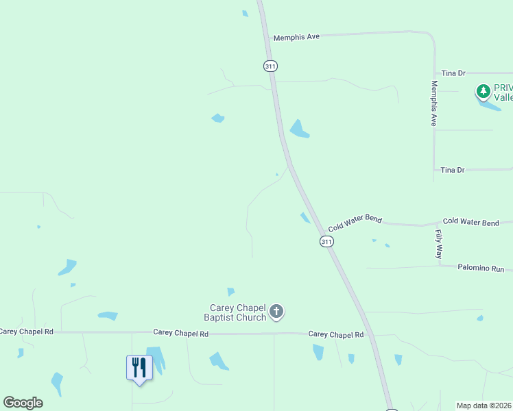 map of restaurants, bars, coffee shops, grocery stores, and more near 116 Jessica Cove in Holly Springs