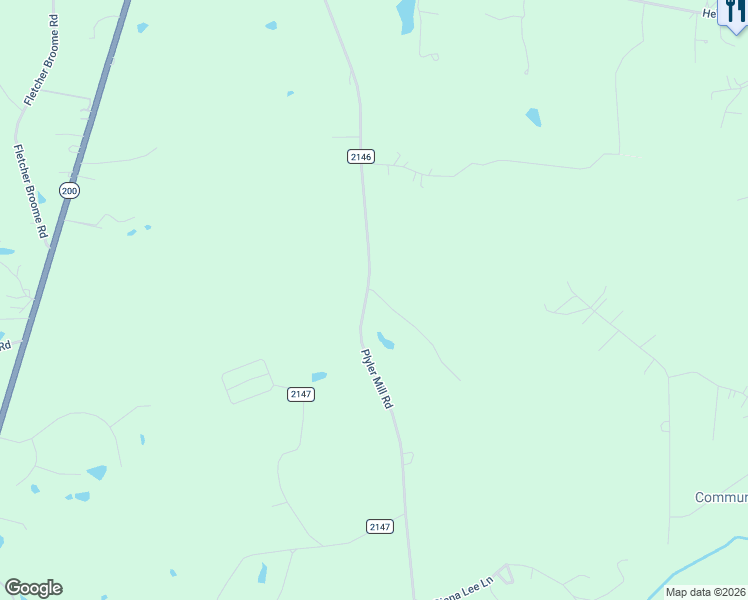 map of restaurants, bars, coffee shops, grocery stores, and more near 2723-2853 Plyler Mill Road in Monroe