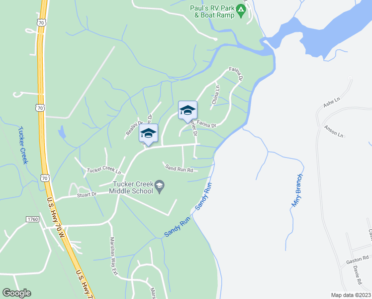 map of restaurants, bars, coffee shops, grocery stores, and more near 800 Sermons Boulevard in Havelock